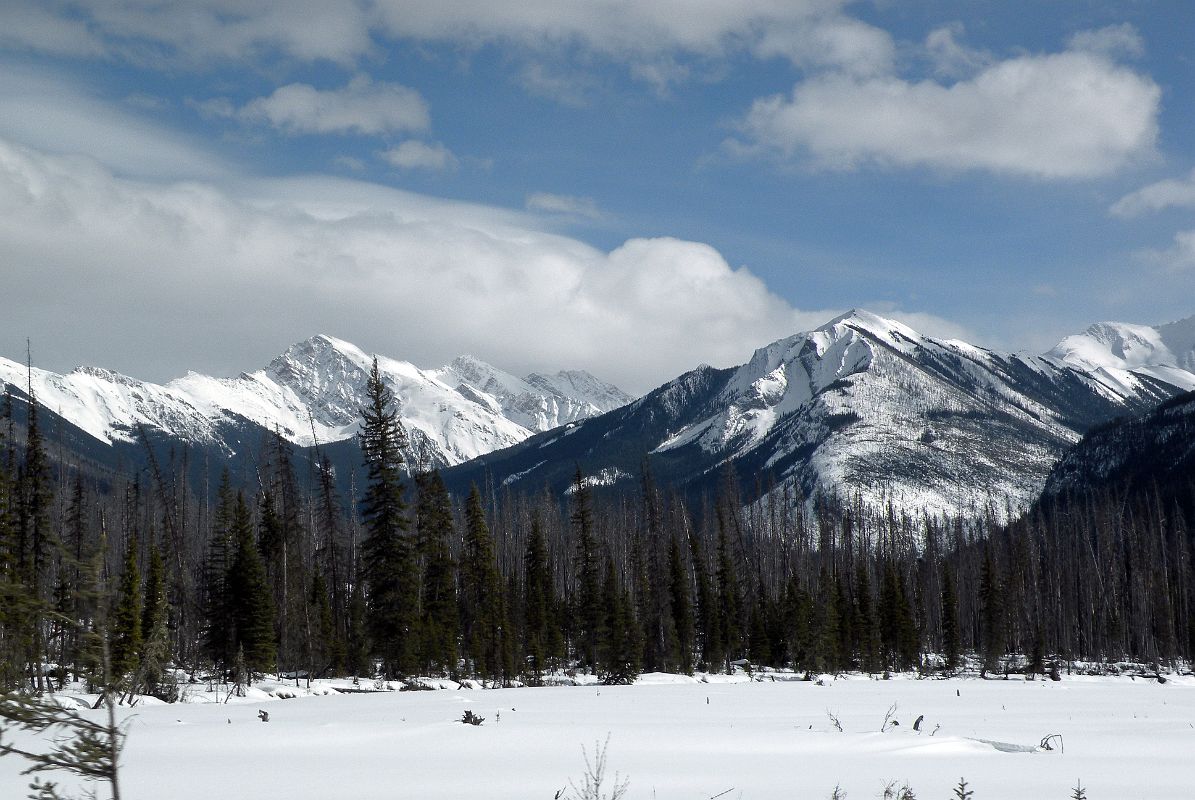 14 Indian Peak And Octopus Mountain From Highway 93 On Drive From Castle Junction To Radium In Winter